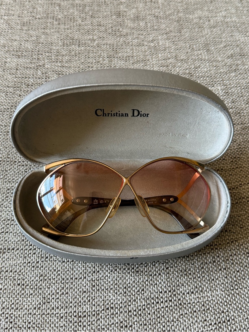 Vintage Christian Dior 2056 41 Butterfly Sunglasses Pink Gradient Lenses w/ Case - Picture 1 of 16